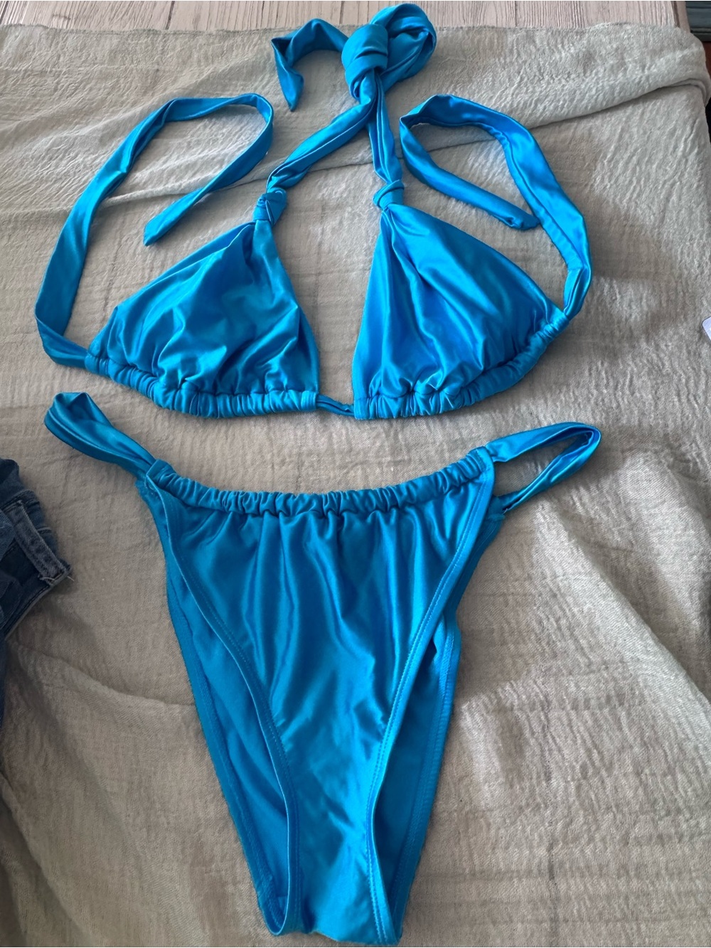 Xhilaration Bright Blue Triangle Bikini Set
